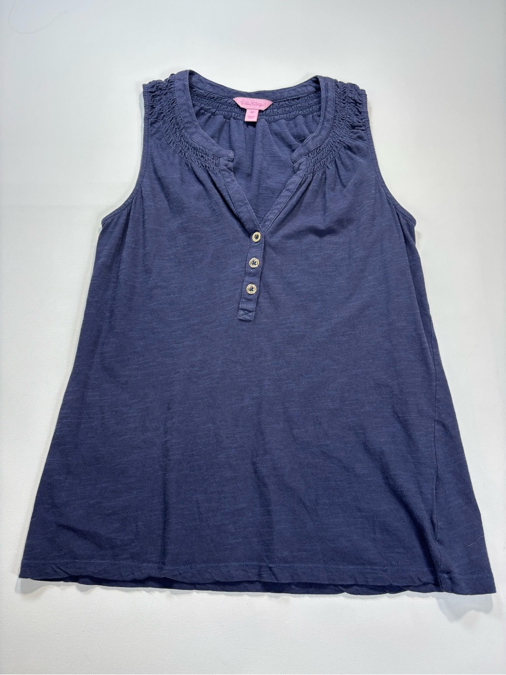 Lilly Pulitzer Navy Blue Sleeveless Henley Tank